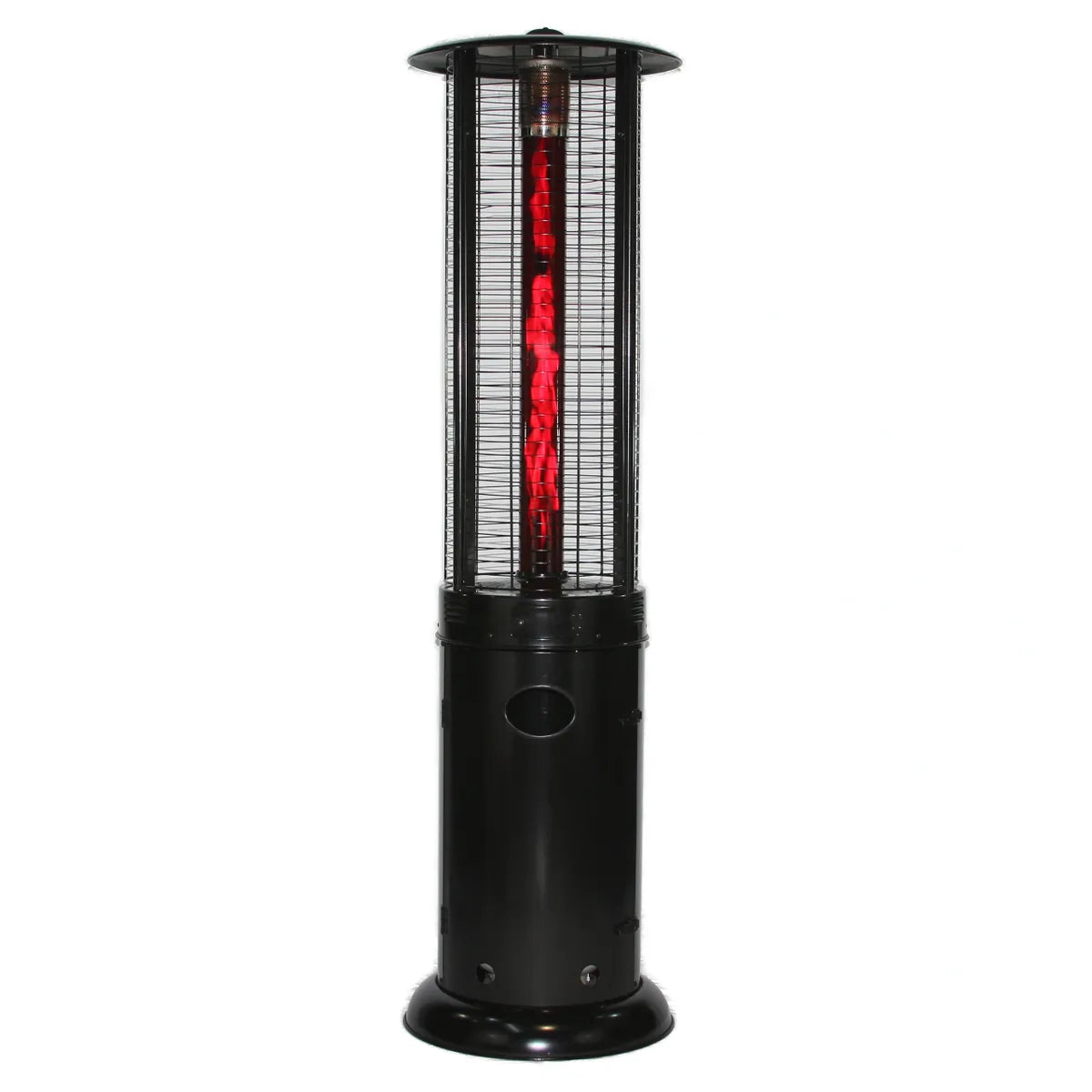 RADtec Ellipse Flame Patio Heater, 80", 41,000 BTU, Propane, Black with Ruby Glass | 80-ELL-FLM-HT