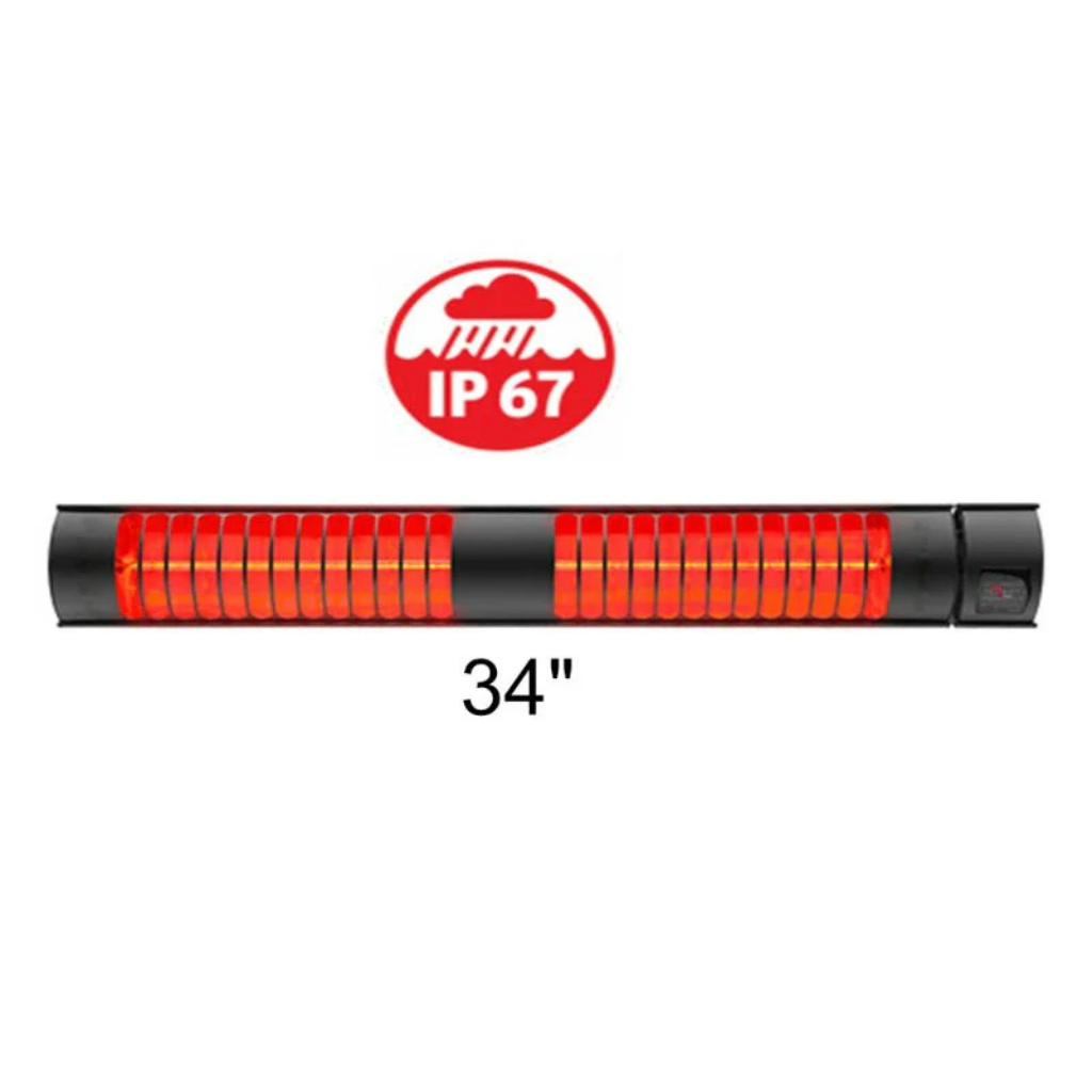 RADtec Weatherproof Electric Patio Heater, 34", 4,000W, 220V | 30-TOR-INF-HT