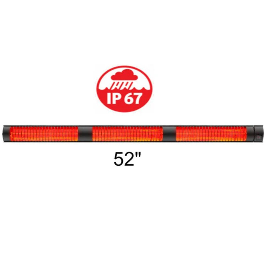 RADtec Weatherproof Electric Patio Heater, 52", 6,000W, 220V | 52-TOR-INF-HT