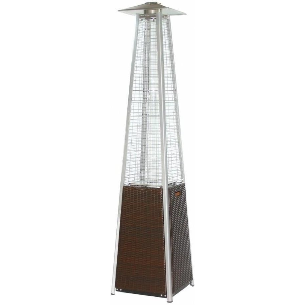 RADtec Tower Flame Patio Heater, 89", 41,000 BTU, Propane, Dark Brown Wicker | TF3-WK-DRK-BRN