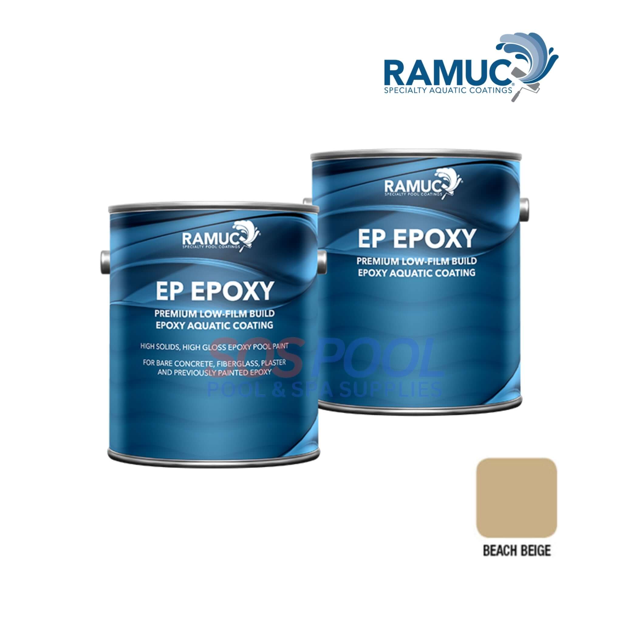 RAMUC EP Epoxy High Gloss Epoxy Pool Paint | 1.25 Gallons | Beach Beige | 908135501