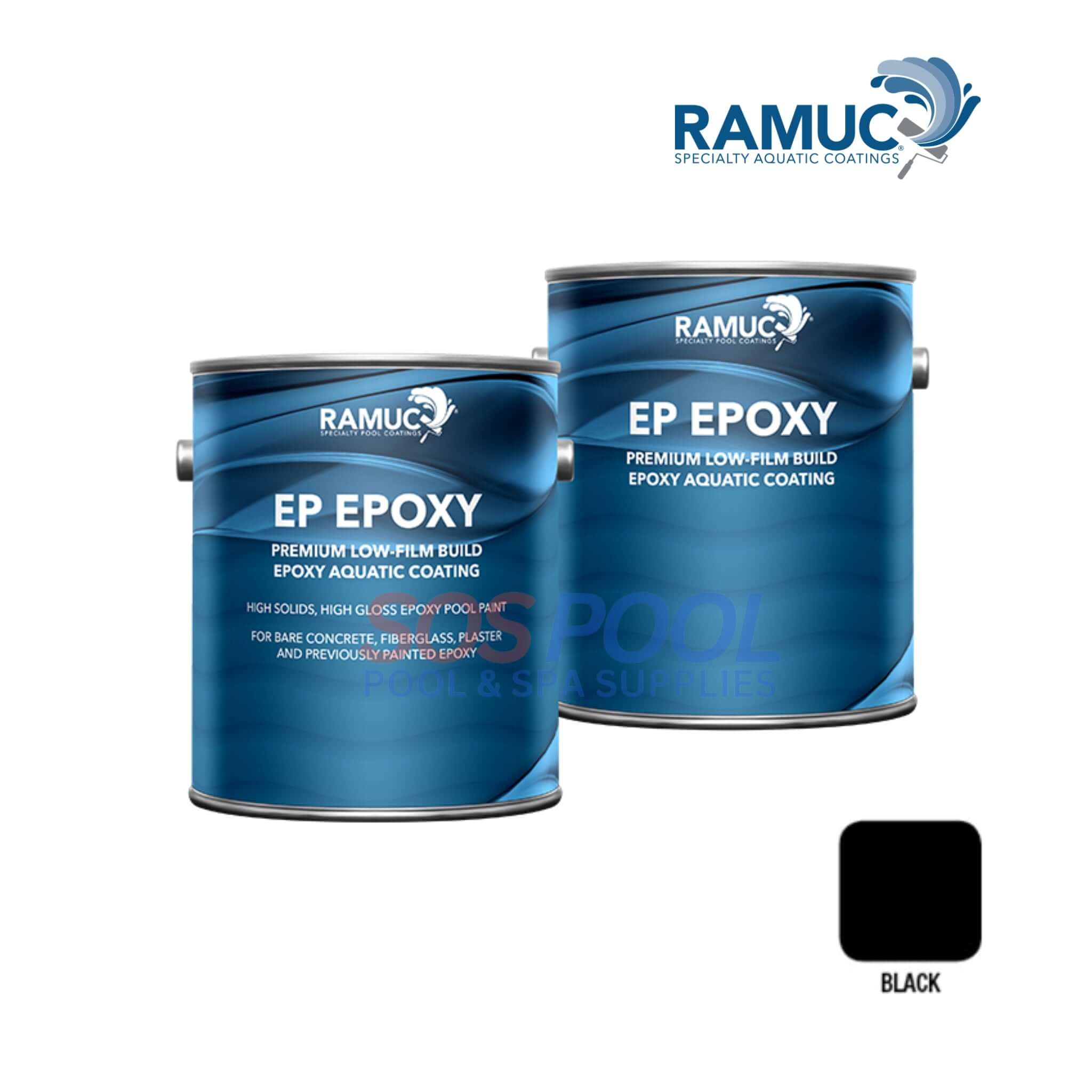 RAMUC EP Epoxy High Gloss Epoxy Pool Paint | 1.25 Gallons | Black | 908132101