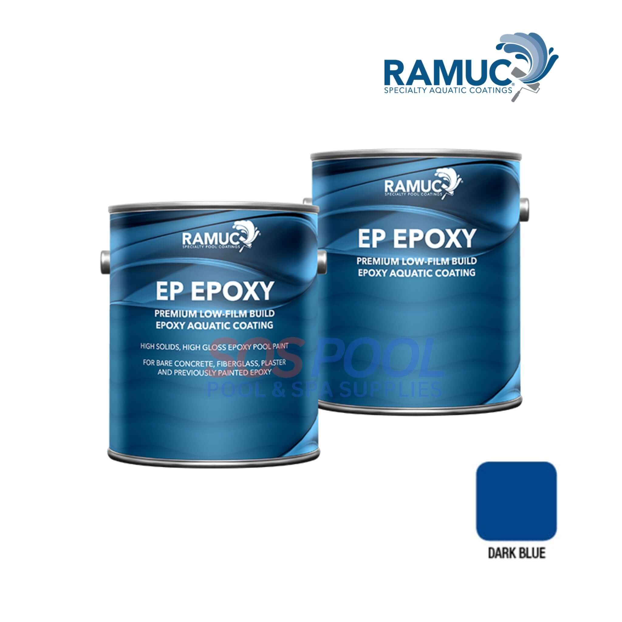 RAMUC EP Epoxy High Gloss Epoxy Pool Paint | 1.25 Gallons | Dark Blue | 908130301