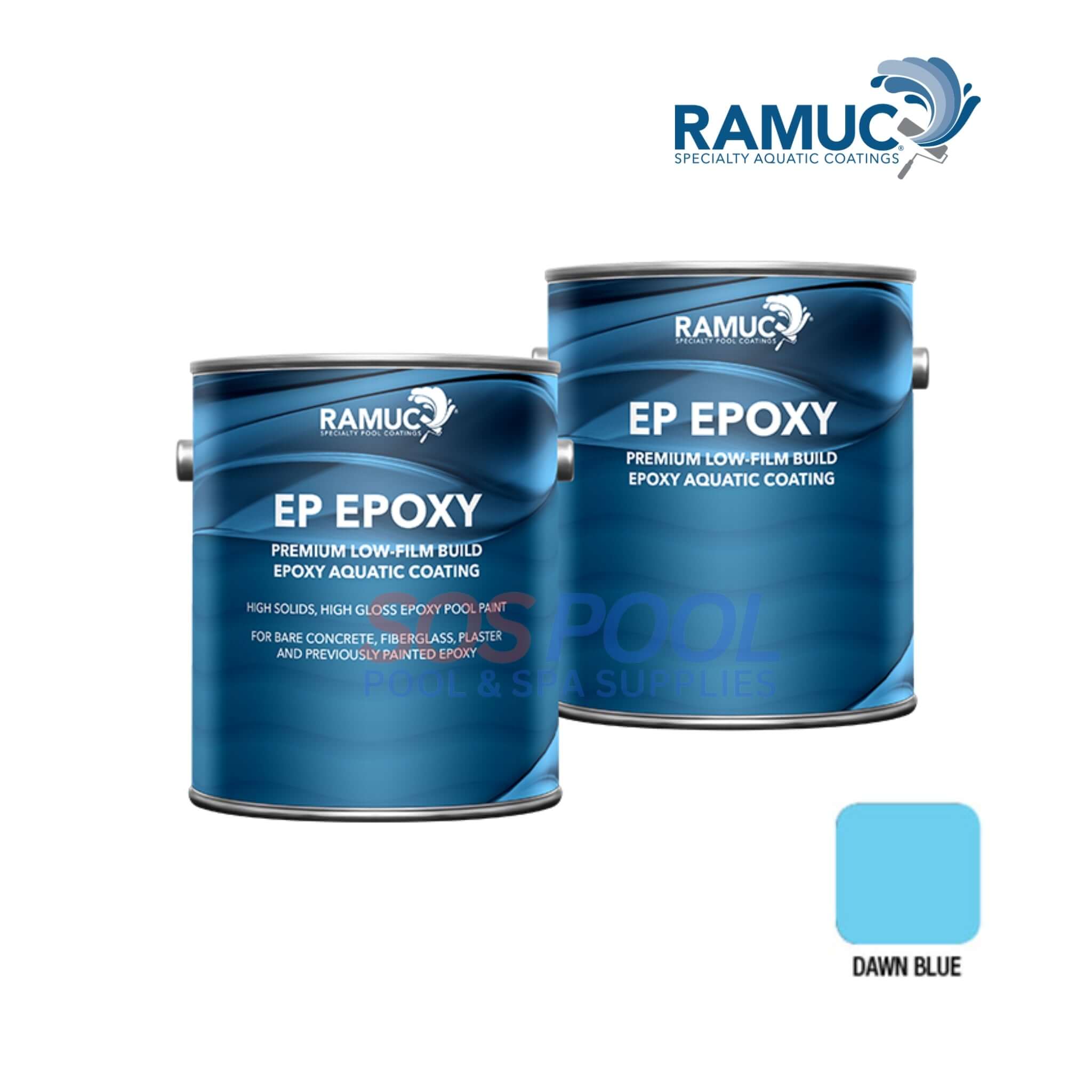 RAMUC EP Epoxy High Gloss Epoxy Pool Paint | 1.25 Gallons | Dawn Blue | 908132801