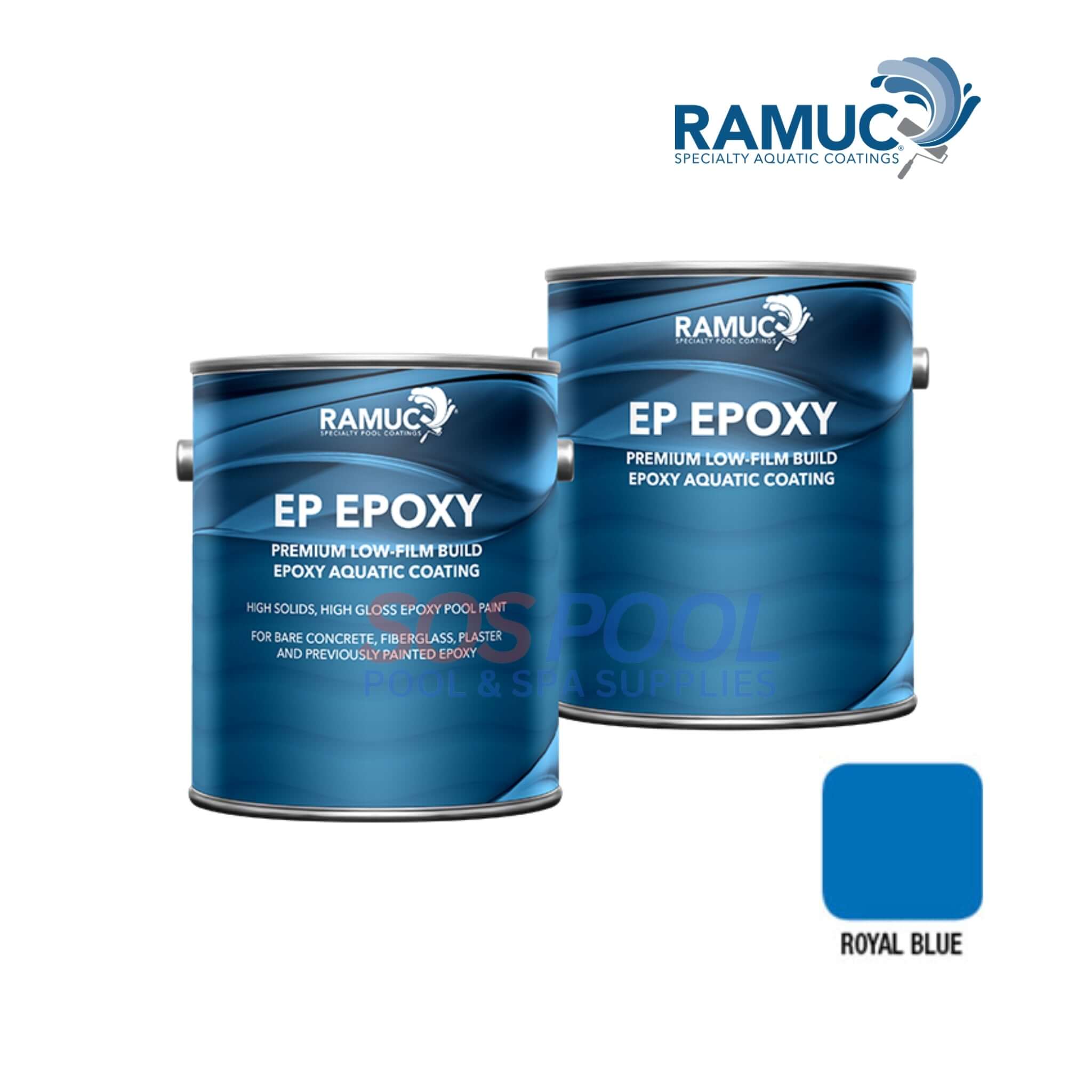 RAMUC EP Epoxy High Gloss Epoxy Pool Paint | 1.25 Gallons | Royal Blue | 908132901