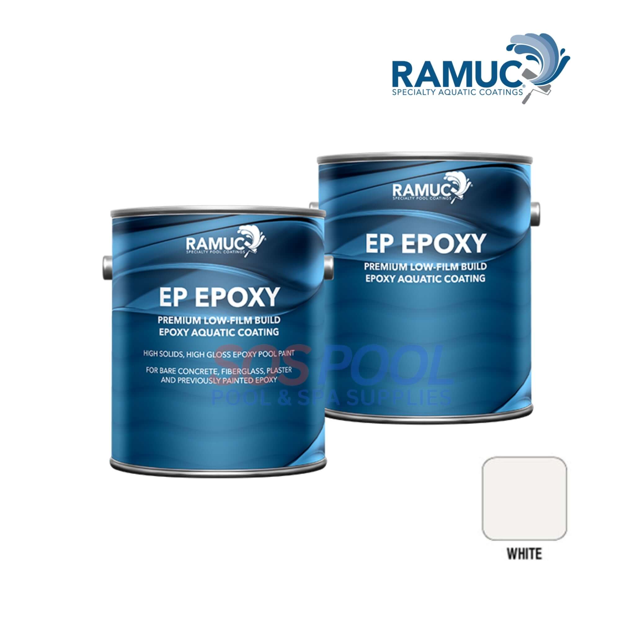RAMUC EP Epoxy High Gloss Epoxy Pool Paint | 1.25 Gallons | White | 908131101