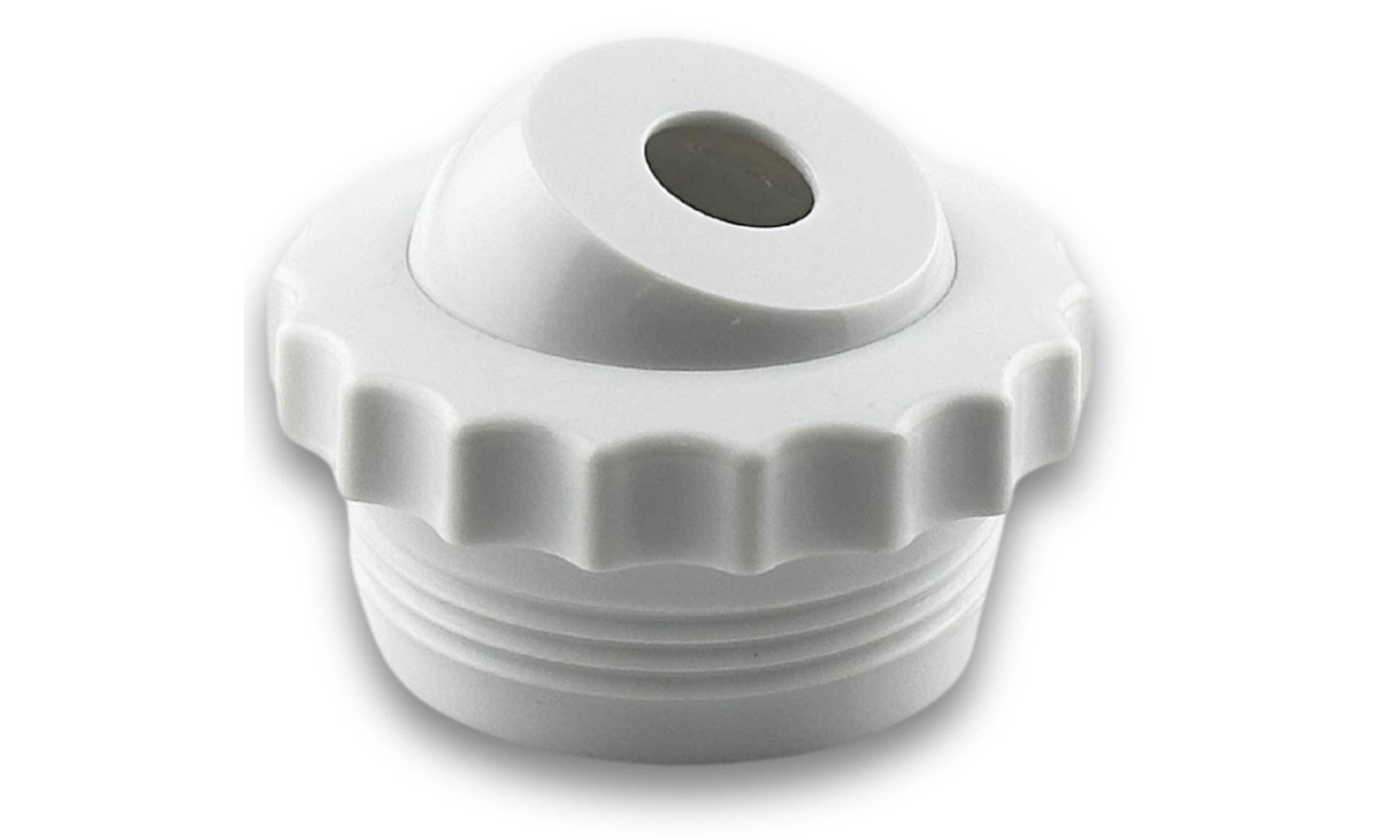 White 1.5" x .375" Threaded Eyeball Directional Fitting by Swimables | SW-30-810White 1.5" x .375" Threaded Eyeball Directional Fitting by Swimables | SW-30-810