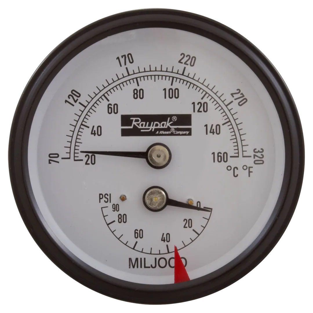 Raypak 007205F Temperature and Pressure Gauge