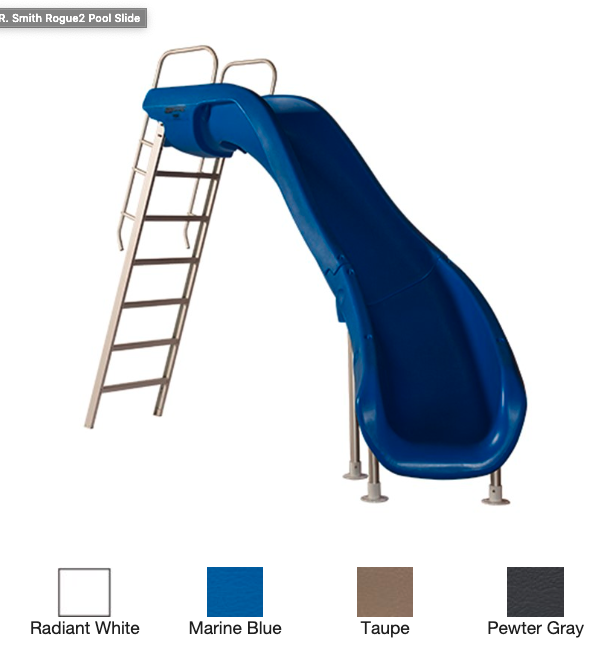 SR Smith Rogue 2 Pool Slide, Blue, Right Curve