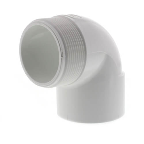 Street Elbow, 2" MPT x Slip White PVC Schedule 40 90 Degree | 410-020BC