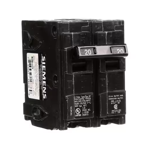 Siemens | Q220 | 2-Pole Circuit Breaker – 20 Amp, 120/240V