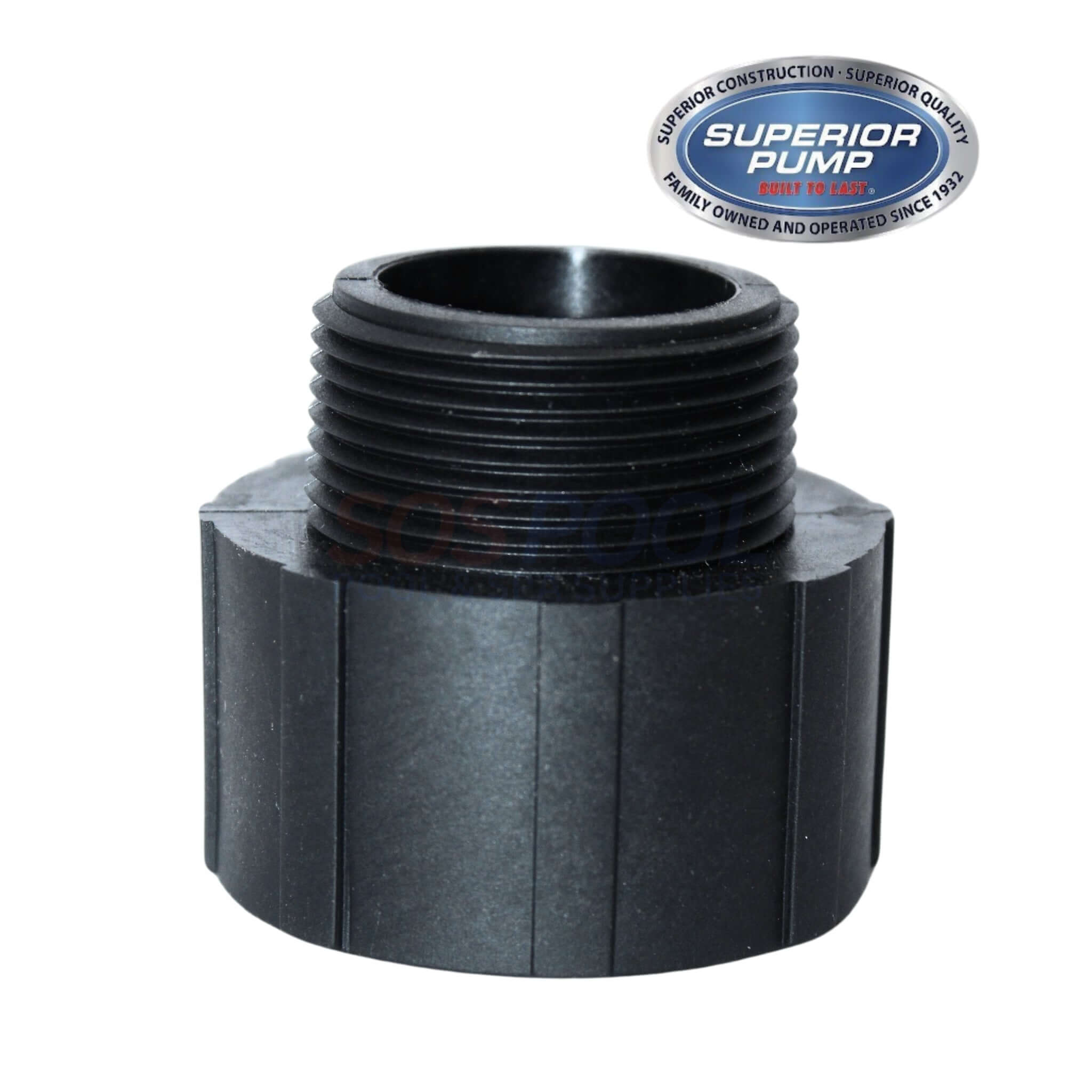 Superior Pump Hose Adapter | Black | 1.5" FPT x 1.25" MPT | 99004