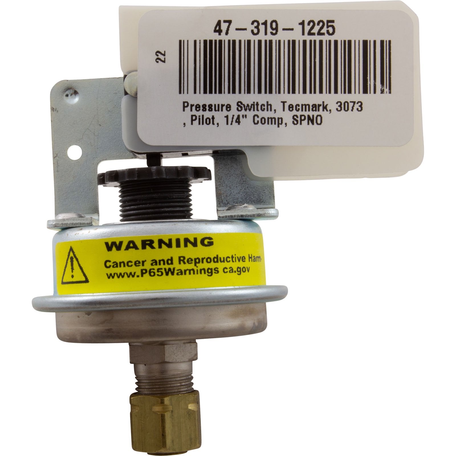 Tecmark Pressure Switch, 1/4" Comp, SPNO Pilot | 3073