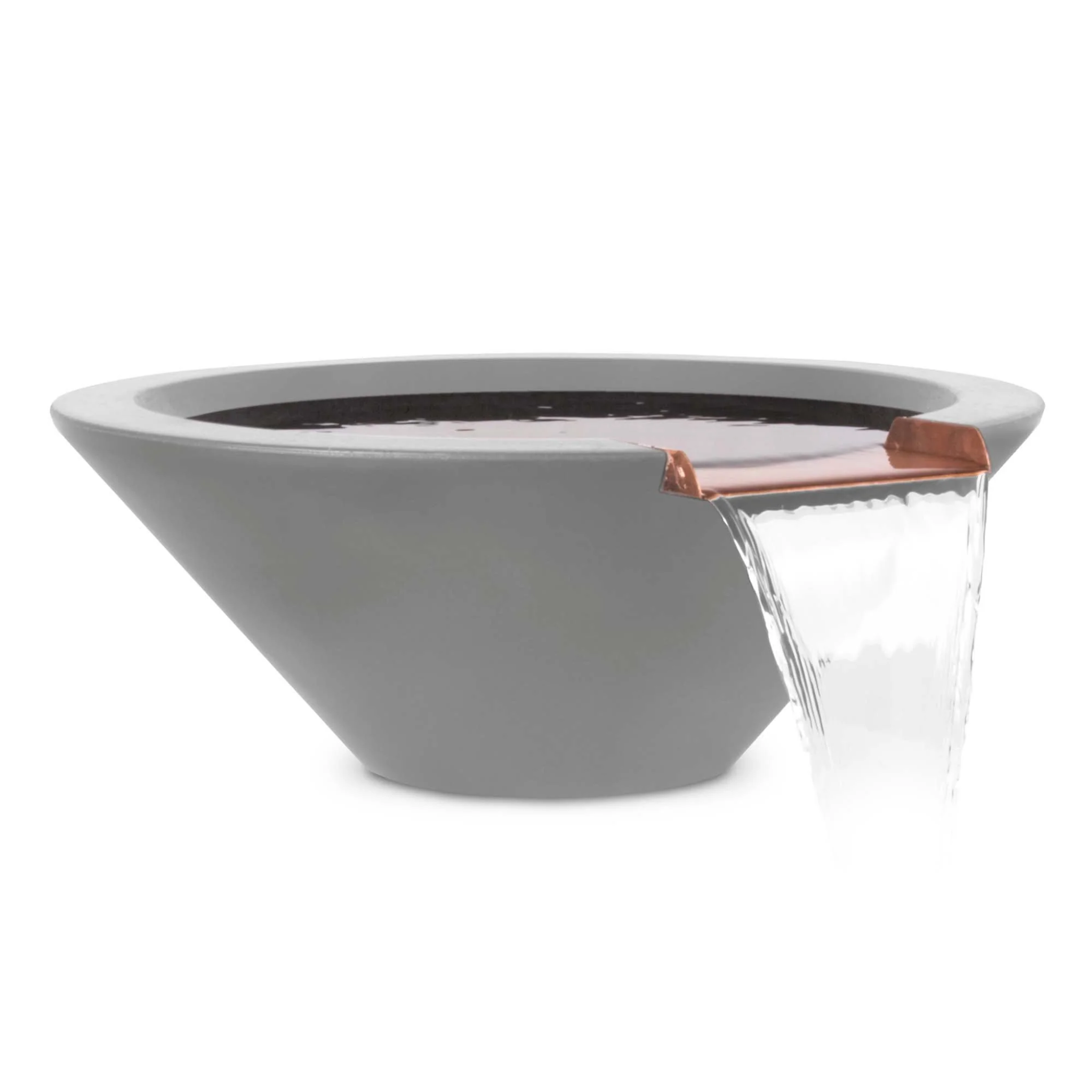 The Outdoor Plus Cazo Water Bowl, 24", Round, GFRC Concrete | OPT-24RWO