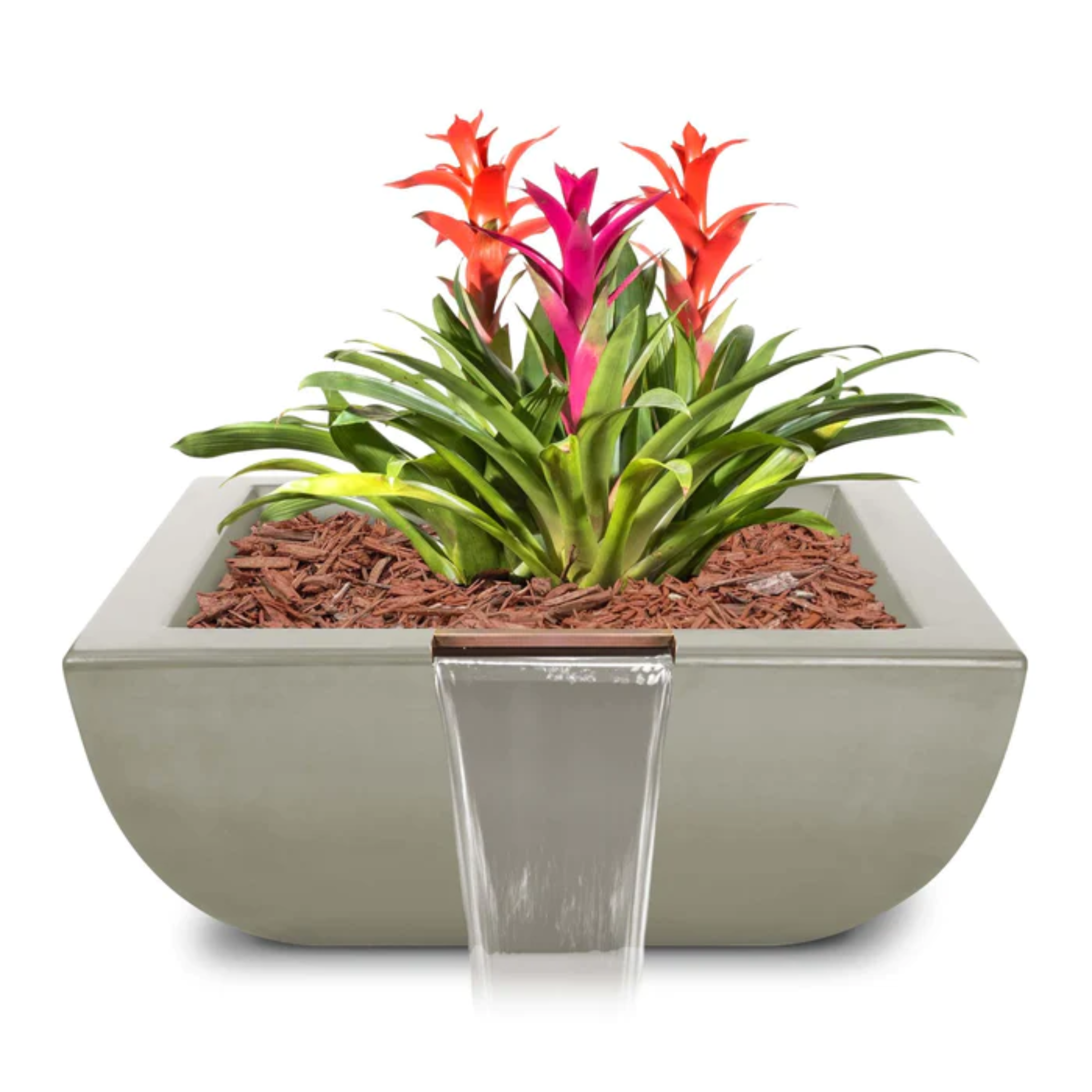 The Outdoor Plus Maya Planter Bowl, 24", Square, GFRC Concrete | OPT-24SP