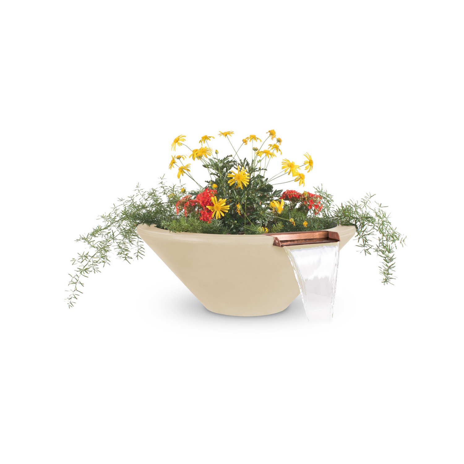 The Outdoor Plus Cazo Planter & Water Bowl, 24", Round, GFRC Concrete | OPT-24RPW