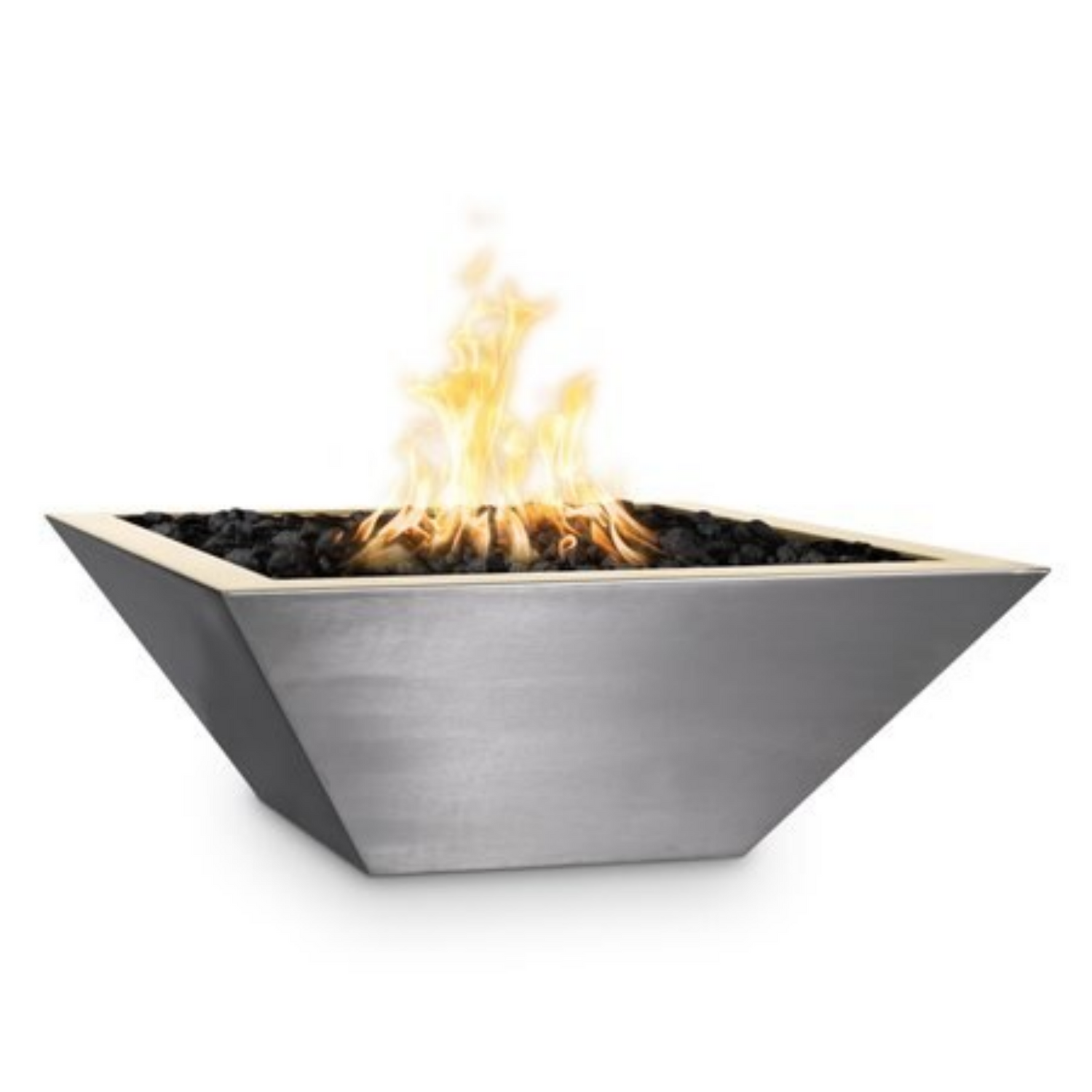 The Outdoor Plus Maya Fire Bowl, 24", Square, Stainless Steel | OPT-24SQSSFO