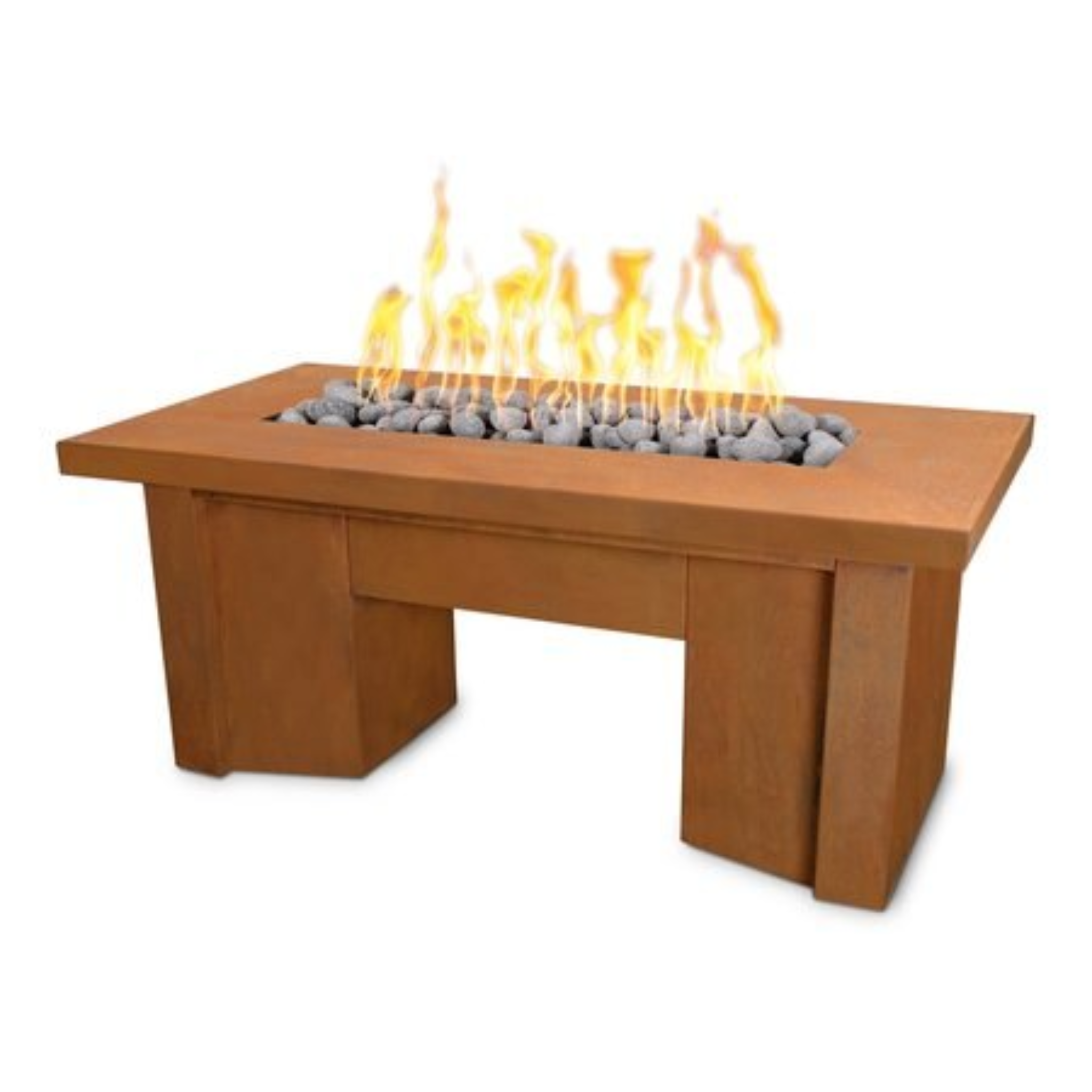 The Outdoor Plus Alameda Fire Table, 48", Rectangular, Corten Steel | OPT-ALMCS48