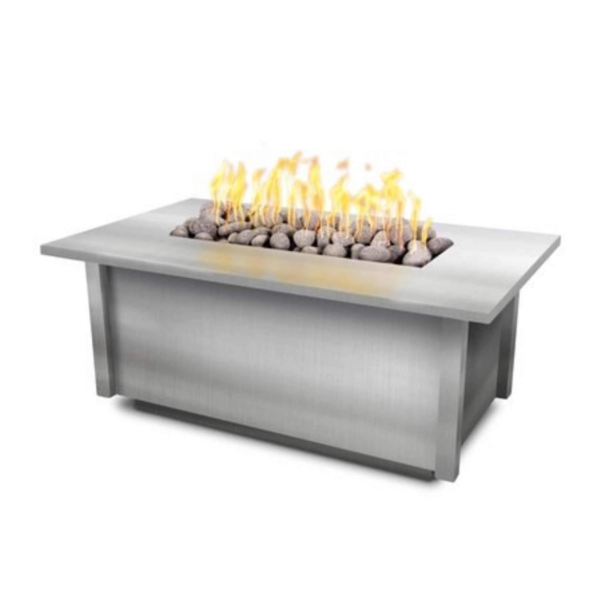 The Outdoor Plus Salinas Fire Table, 48", Rectangular, Stainless Steel | OPT-SALSS48