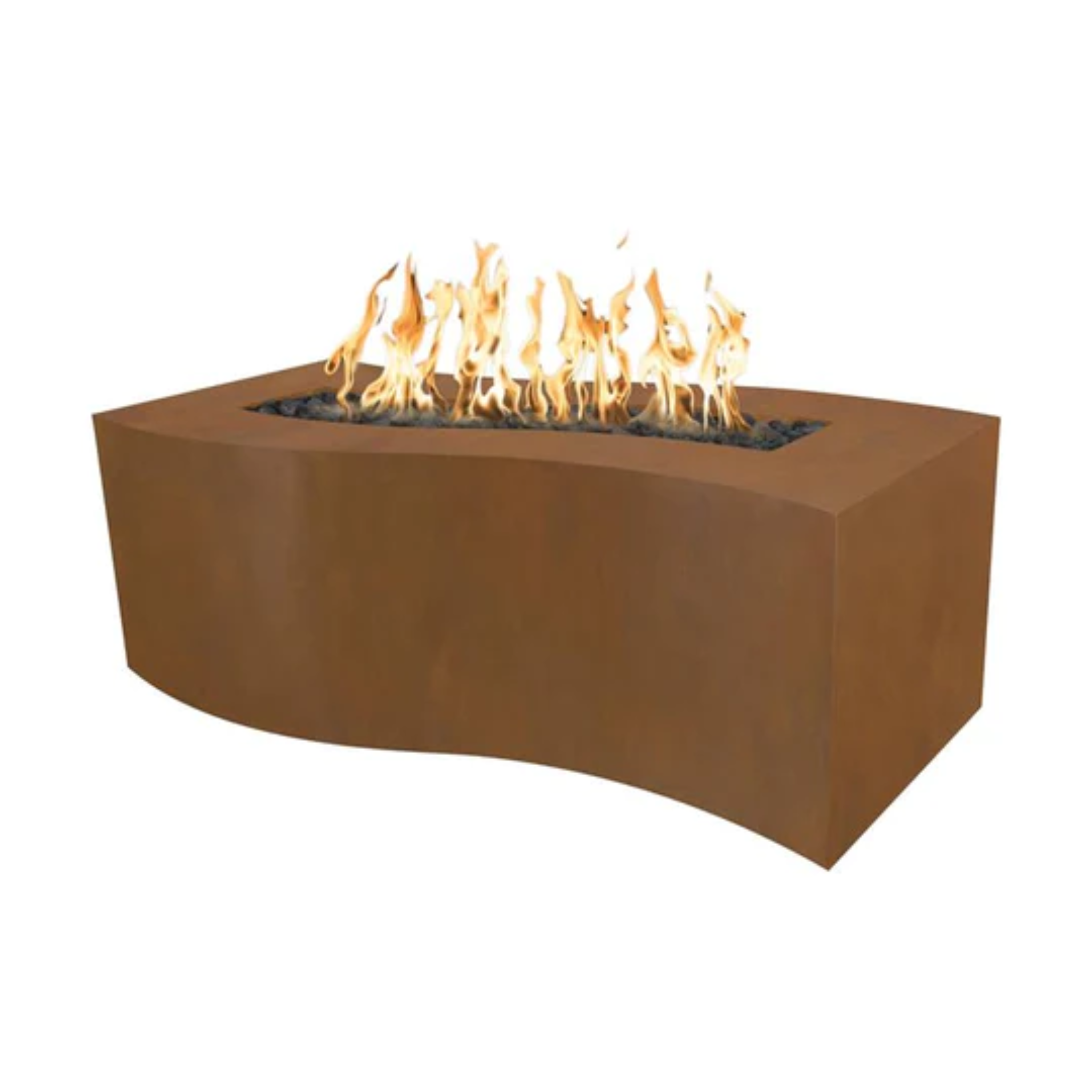 The Outdoor Plus Billow Fire Pit, 60", Rectangular, Corten Steel | OPT-BLWCS60