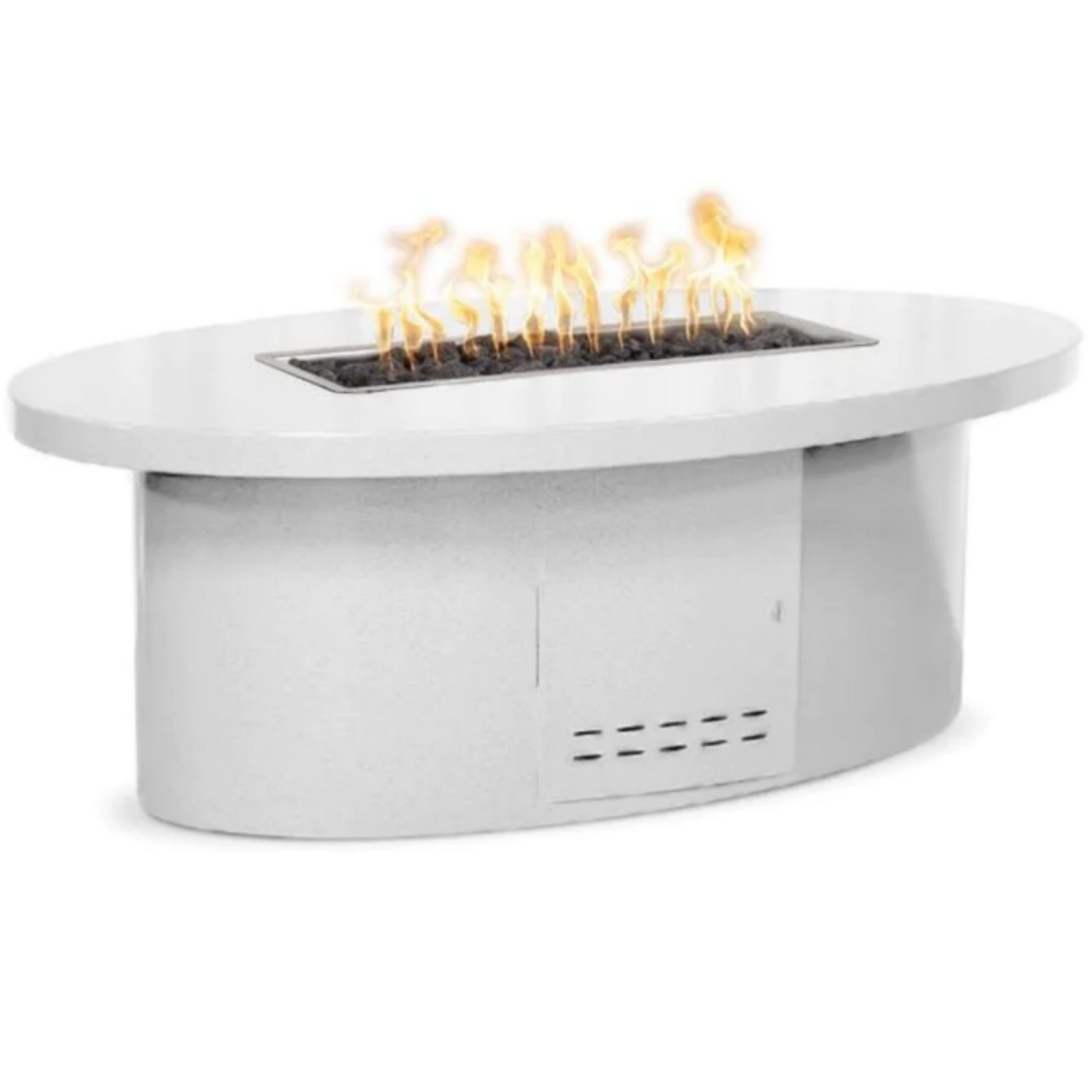 The Outdoor Plus Vallejo Fire Table, 60", Oval, Stainless Steel, Natural Gas | OPT-VALSS60-NG