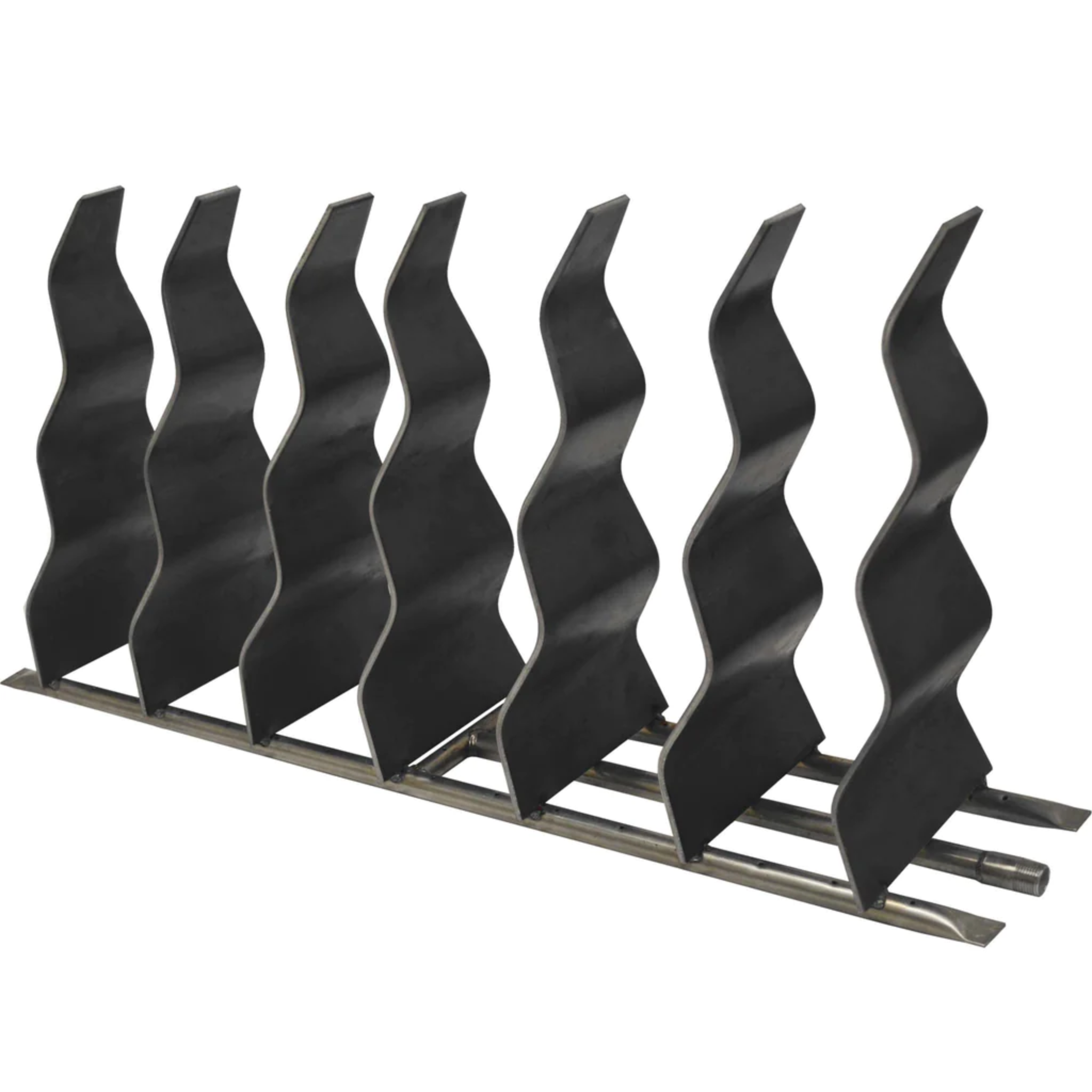 The Outdoor Plus Fireplace Waves, 6" x 24", Black Steel | OPT-WBB24