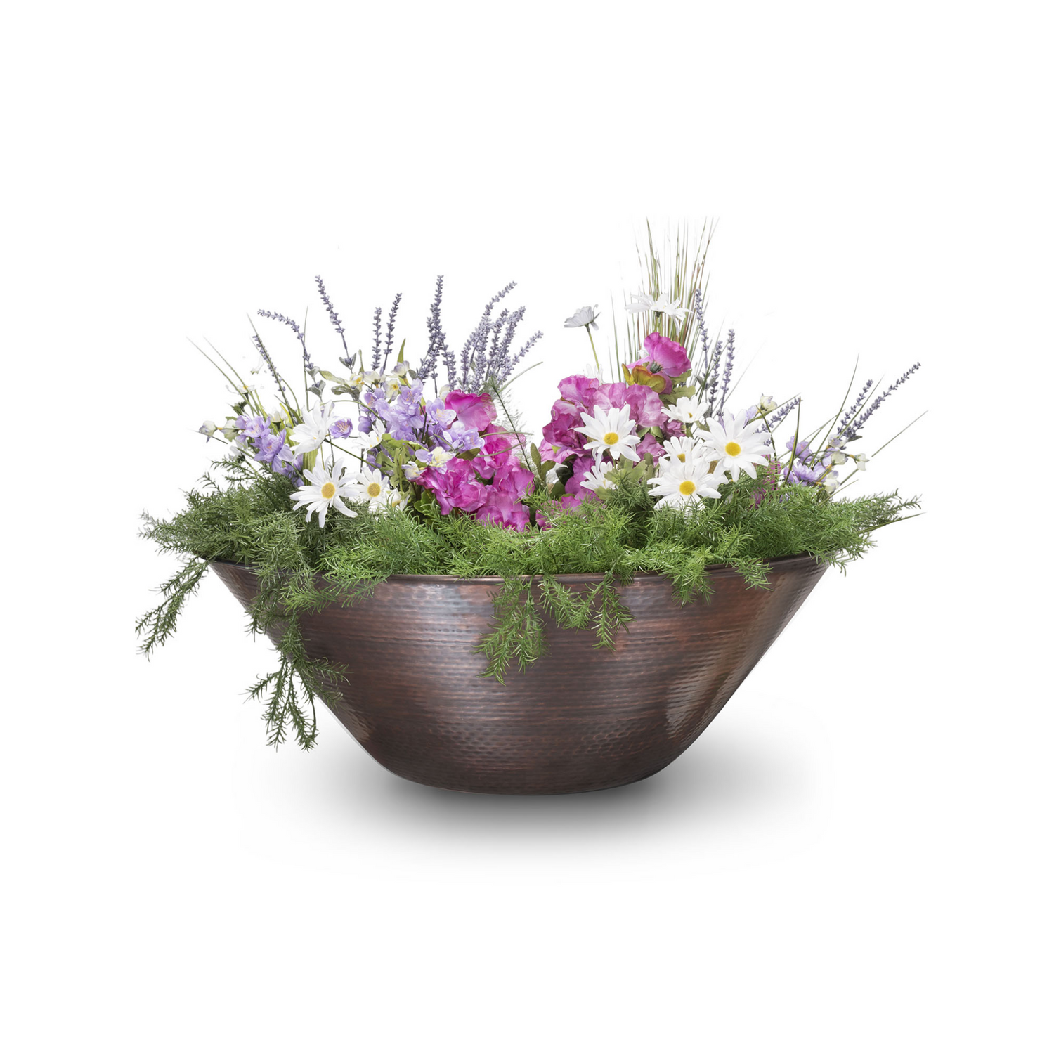 The Outdoor Plus Remi Planter Bowl, 31", Hammered Copper | OPT-31RCPO