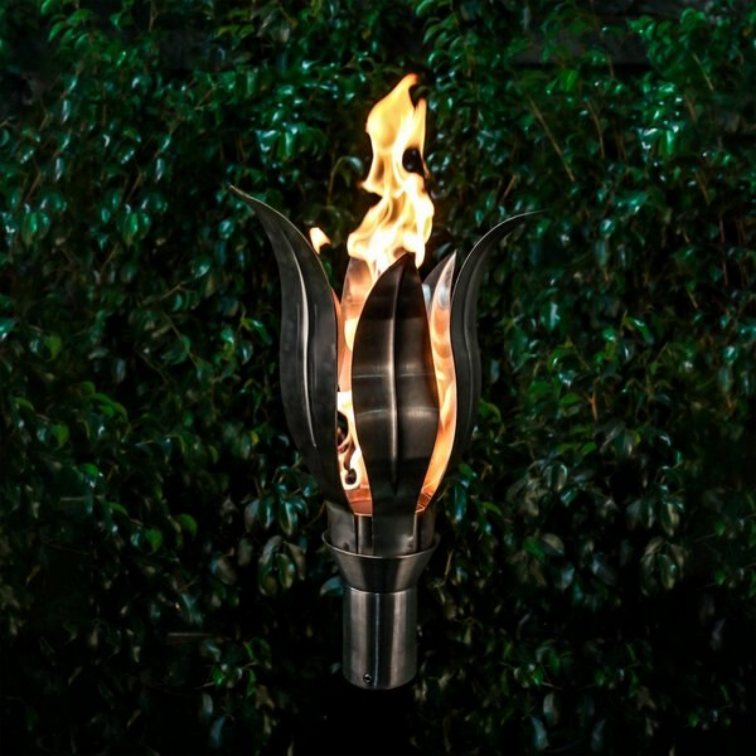 The Outdoor Plus Flower Original TOP Torch & Post Complete, Stainless Steel, Propane | OPT-TPK8LP