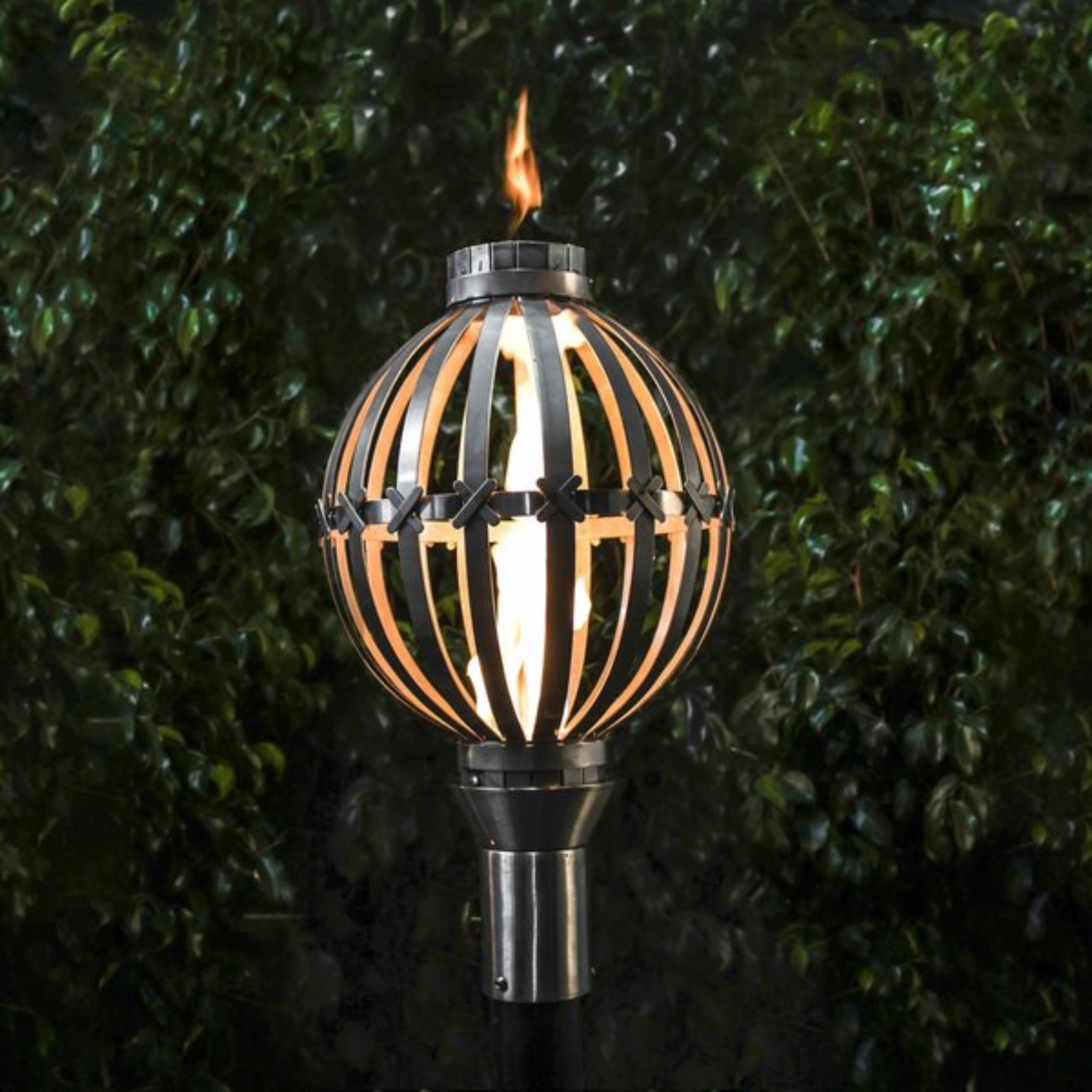 The Outdoor Plus Globe Original TOP Torch & Post Complete, Stainless Steel, Propane | OPT-TPK2LP
