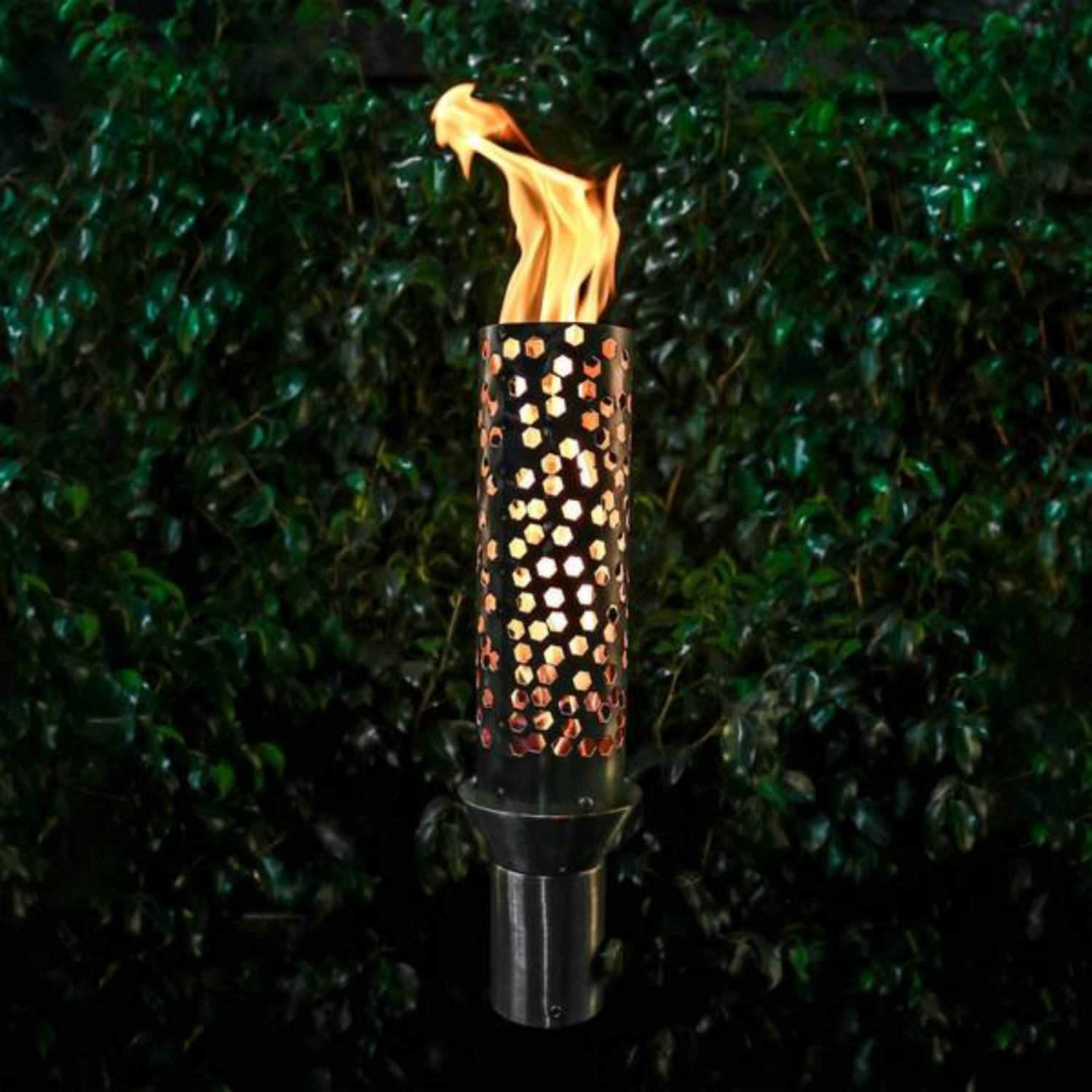 The Outdoor Plus Honeycomb Original TOP Torch & Post Complete, Stainless Steel, Propane | OPT-TPK14LP
