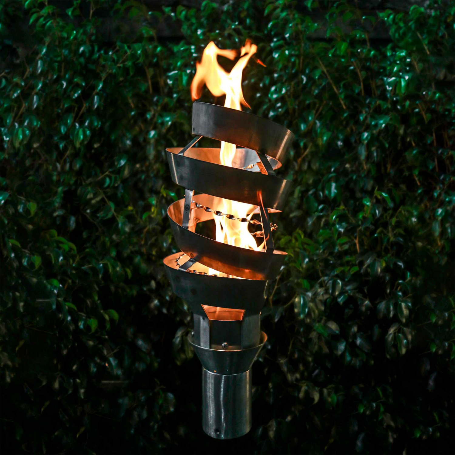 The Outdoor Plus Spiral Original TOP Torch & Post Complete, Stainless Steel, Propane | OPT-TPK12LP
