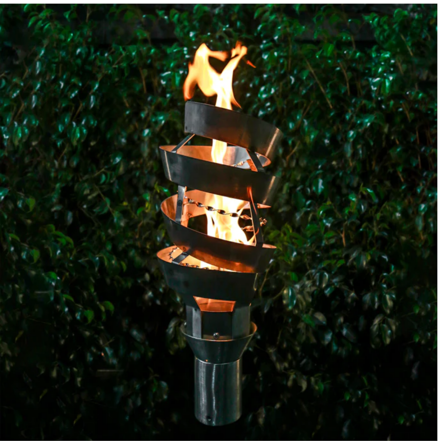 The Outdoor Plus Spiral Original TOP Torch & Post Complete, Stainless Steel, Natural Gas | OPT-TPK12NG