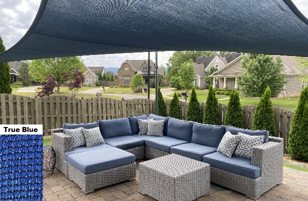 Tara 12' X 14' Rectangle Sun Shade Includes Poles - True Blue