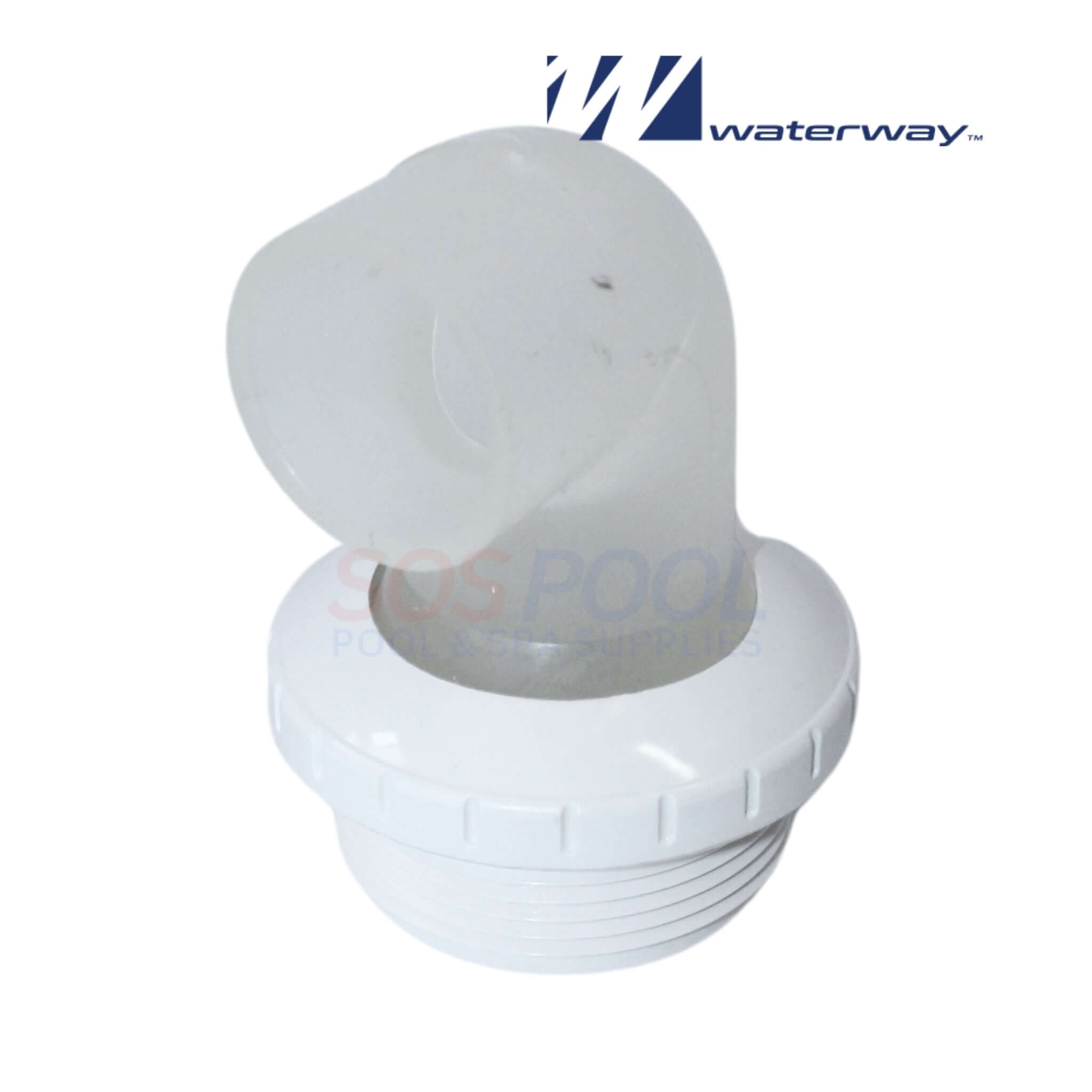 Waterway 90 Degree Bagged Threaded Eyeball Fitting | 1" | White | 400-1410FB