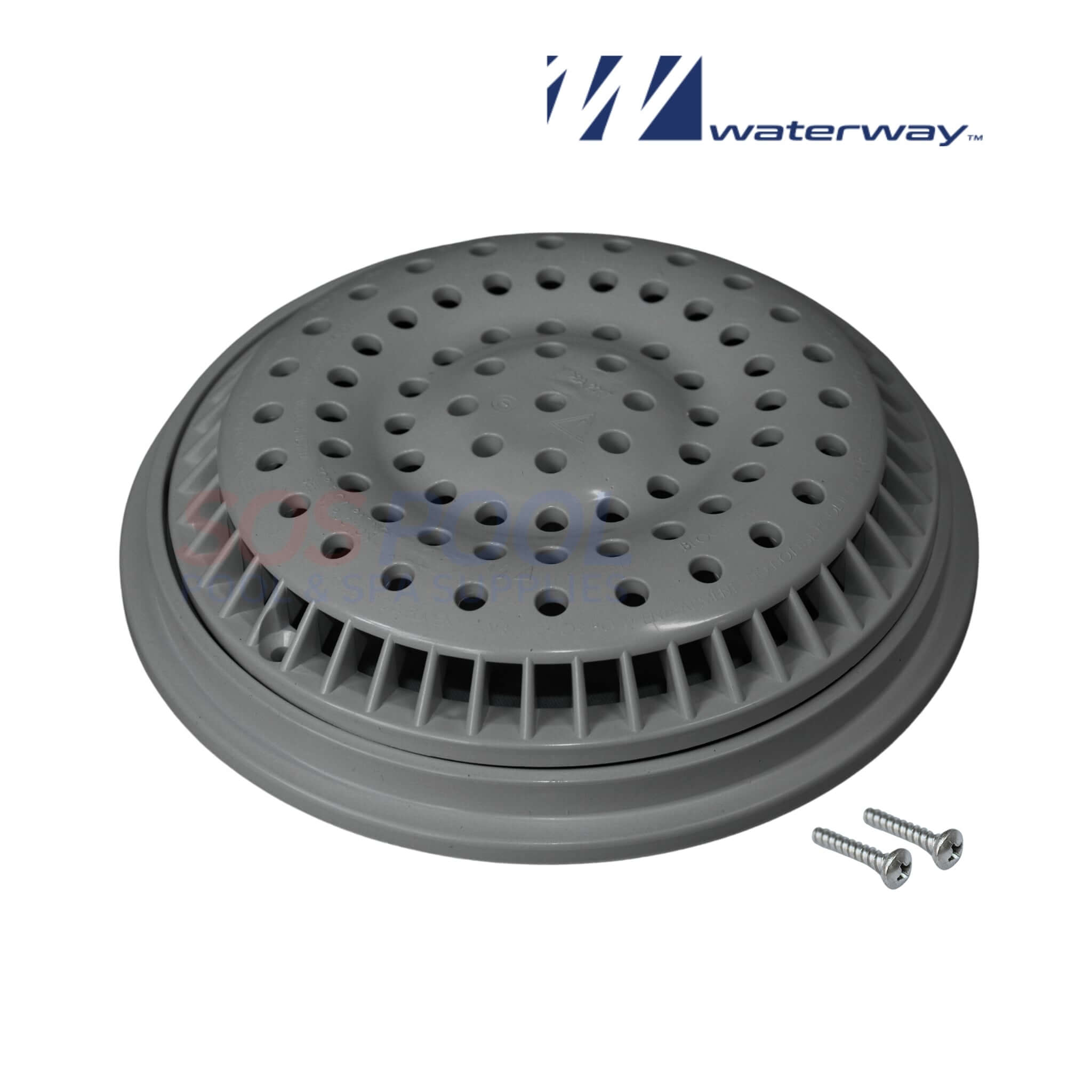Waterway Main Drain Anti Vortex Cover and Frame | Dark Gray | 8" | 640-2319-DKGV
