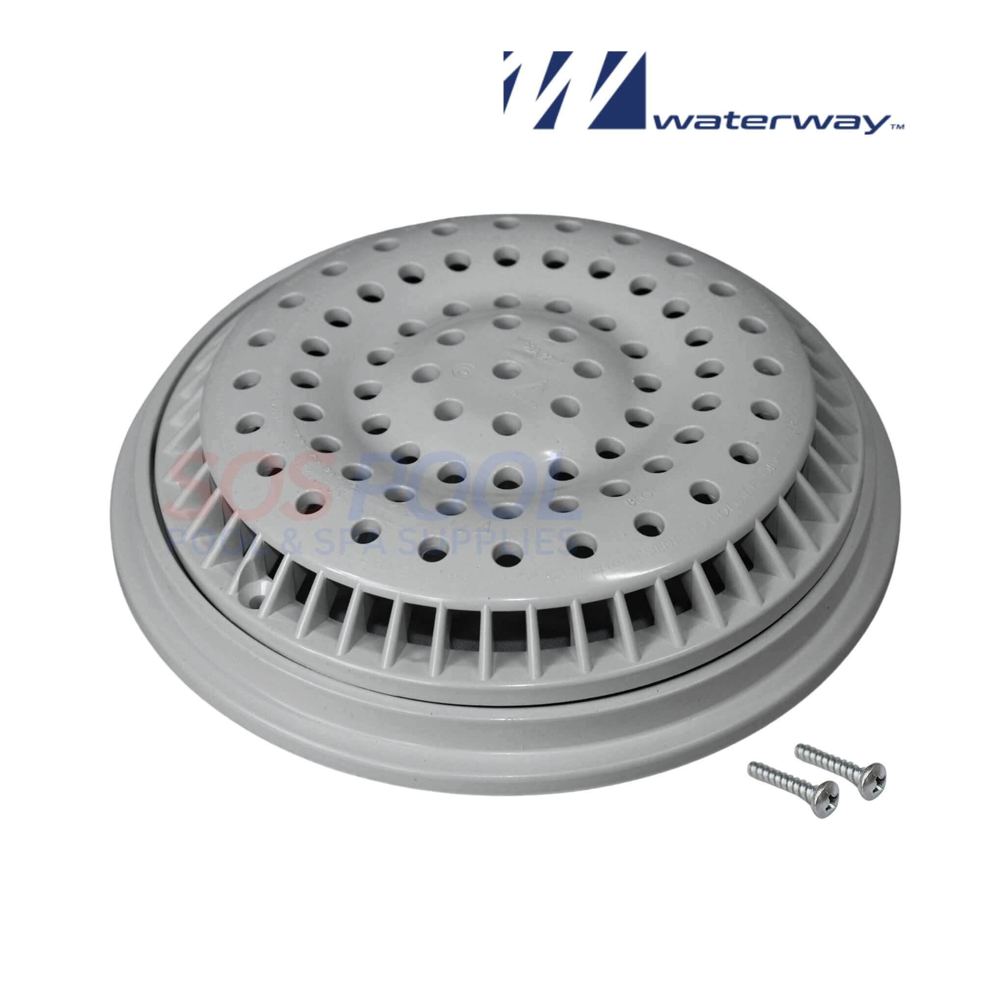 Waterway Main Drain Anti Vortex Cover and Frame | Gray | 8" | 640-2317V