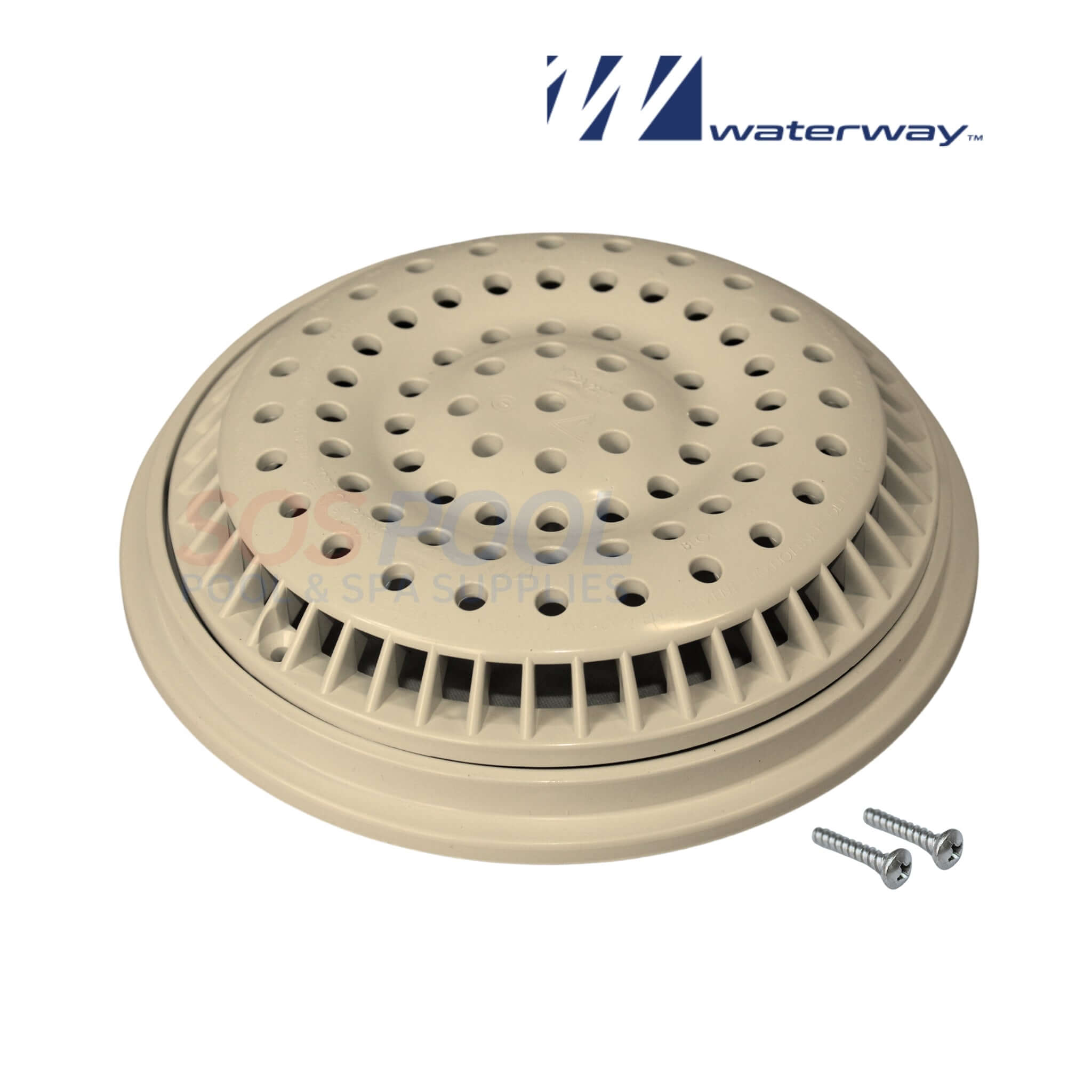 Waterway Main Drain Anti Vortex Cover and Frame | Tan | 8" | 640-2319-BEIV