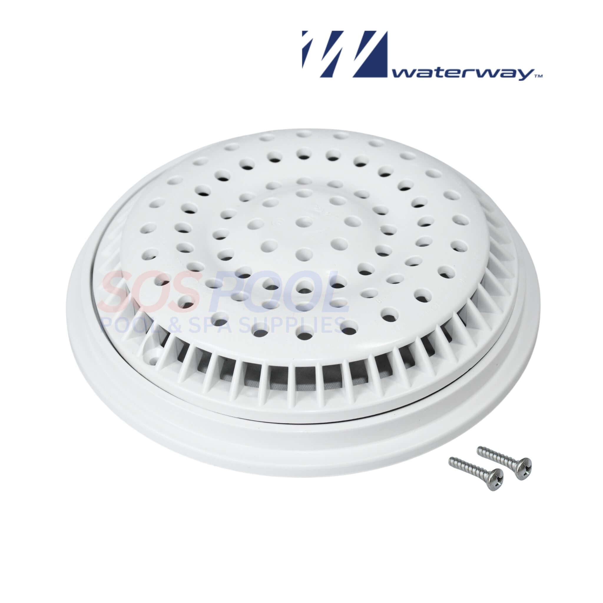 Waterway Main Drain Anti Vortex Cover and Frame | White | 8" | 640-2310V