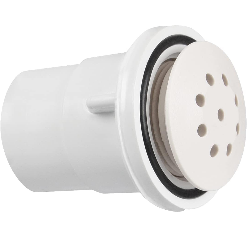 Waterway Plastics Top Flo Air Injector, 1" Spigot, Straight Body, White | 670-2330