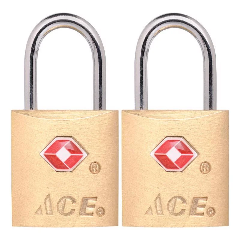 Ace 7/8 in. H X 7/8 in. W X 3/8 in. L Brass Single Locking Luggage Lock