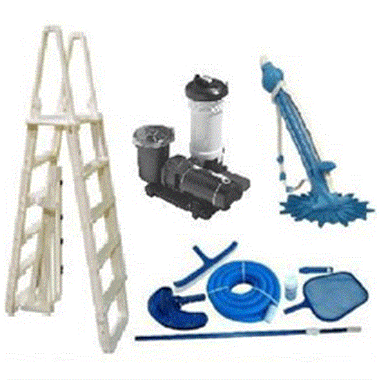 Above Ground Pool Equipment Pack for 24' Round Pool - Includes Large Cartridge Filter