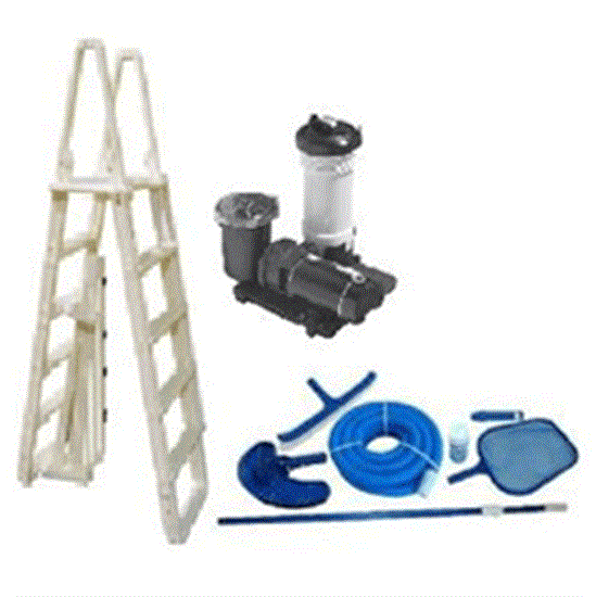 Above Ground Pool Equipment Pack for 12' x 24' Oval Pool - Includes Large Cartridge System