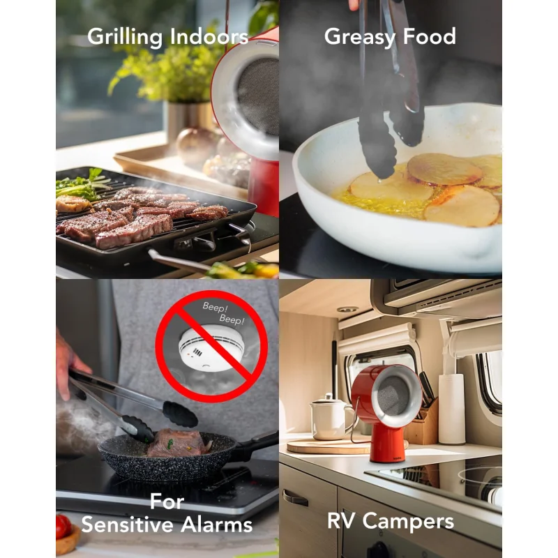 AirHood Wireless Portable Kitchen Exhaust Fan | Range Hood with 5 Activated Charcoal Air Filters & Stainless-steel Oil Filter | Easy to Clean - Ideal for Indoor Cooktop Use (Cadmium Orange)