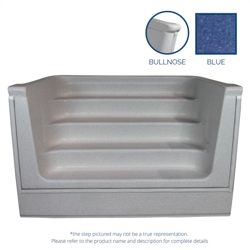ALPS 6' Straight Front Square Back Bullnose Step - Blue Granite
