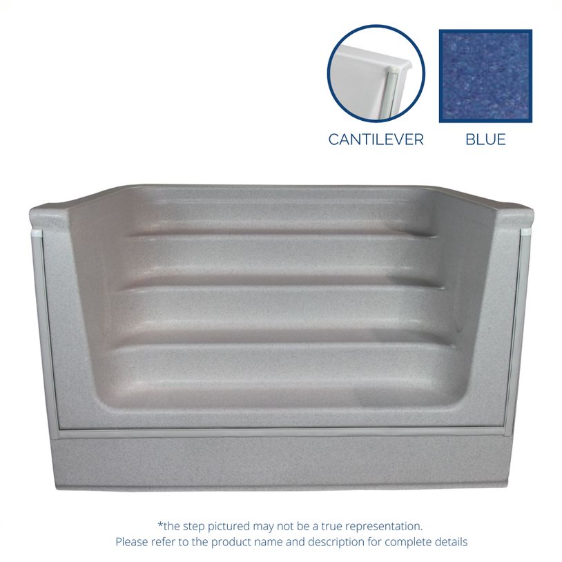 ALPS 6' Straight Front Square Back Cantilever Step - Blue Granite