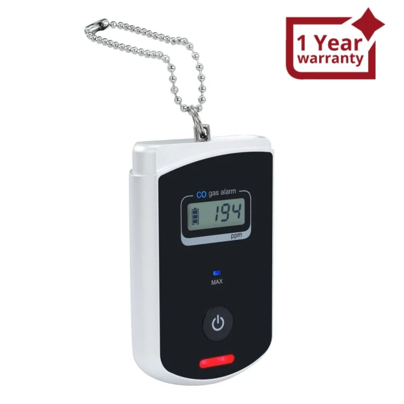 AQM-393 TravelCarbon Monoxide Detector Portable Mini Vehicle CO Detector Air Quality Monitor for Car, RV, Aircraft CO Gas Alarm with Audible Visual Alert, Lanyard clip