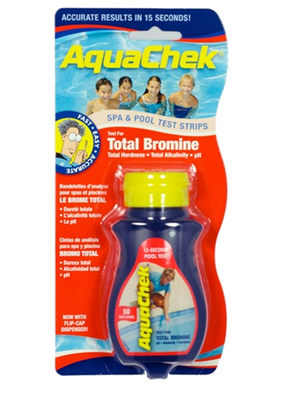 AquaChek Red 521252 4-in-1 Bromine Test Strips - Pool & Spa Water Tester - 50ct