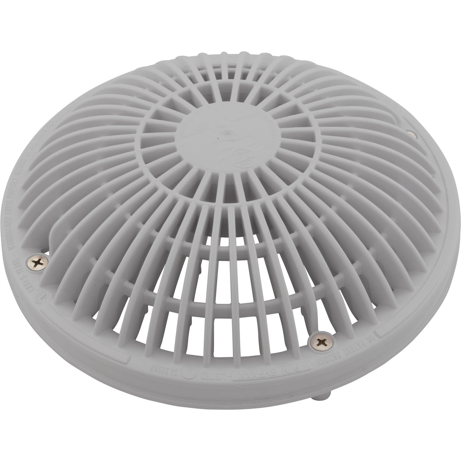 AquaStar 8" Light Gray Round Moflow Suction Outlet Cover And Mud Frame