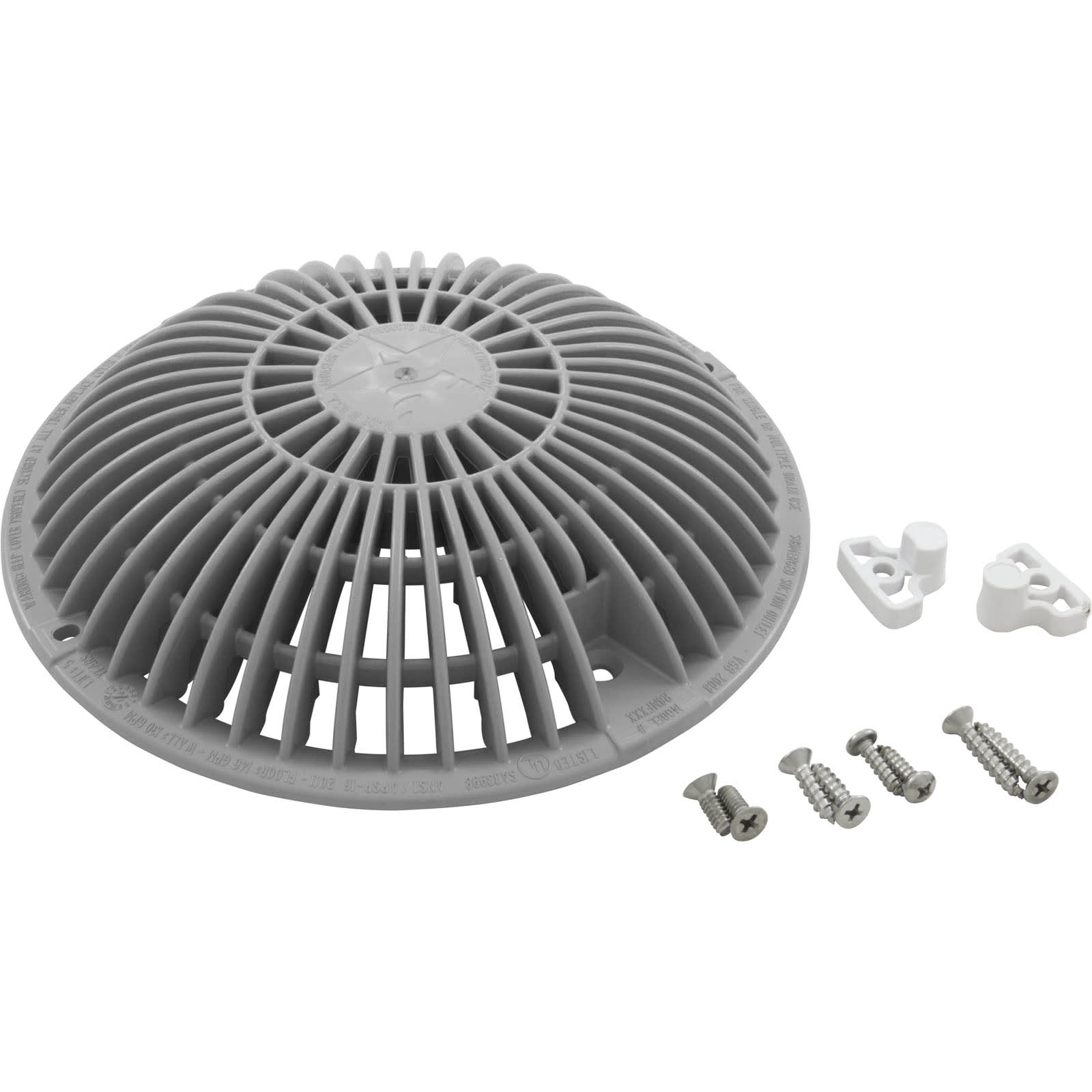 AquaStar 8" Light Gray Round Retrofit Moflow Suction Outlet Cover