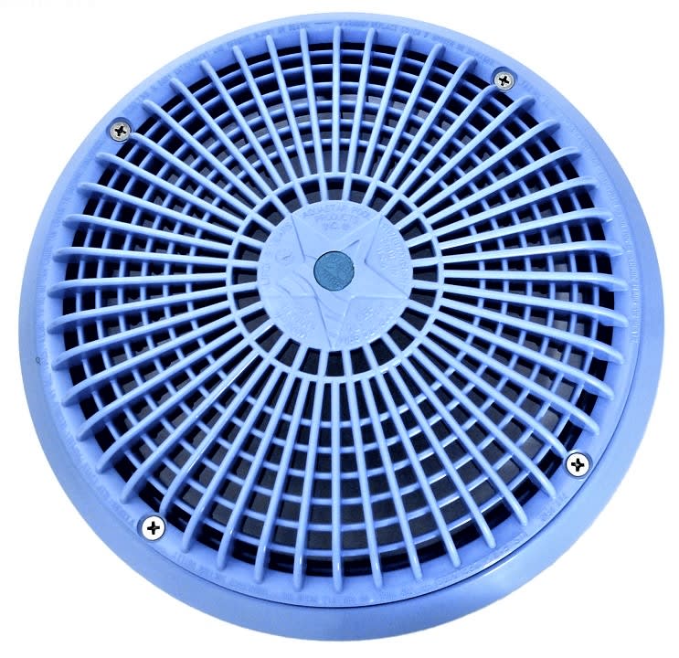 10" Universal Round Main Drain Cover with Universal Adapter Kit, Blue
